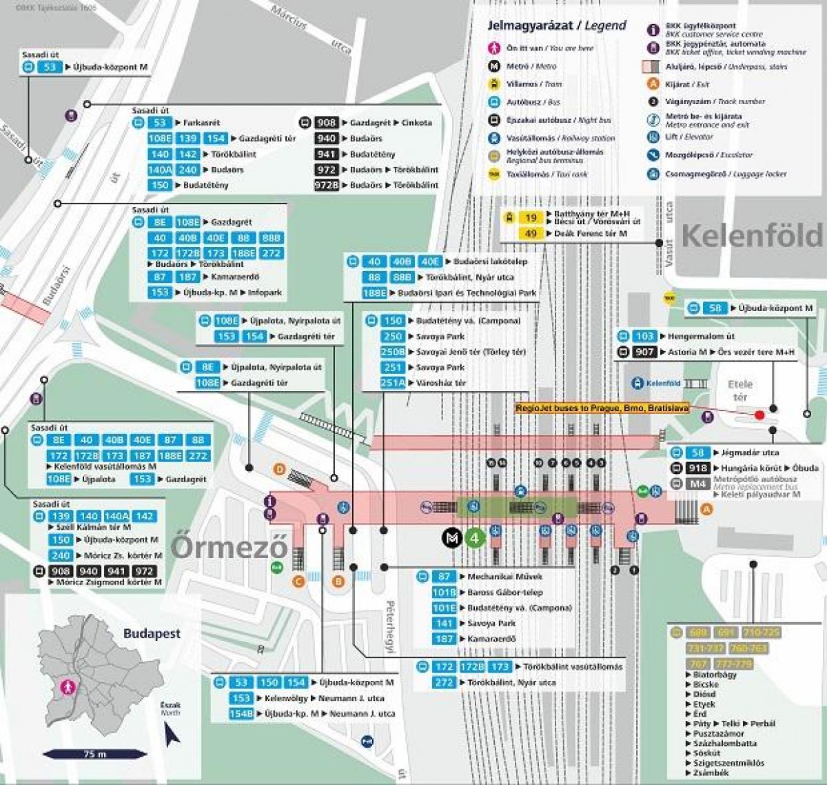 kart over budapest kelenfoe station