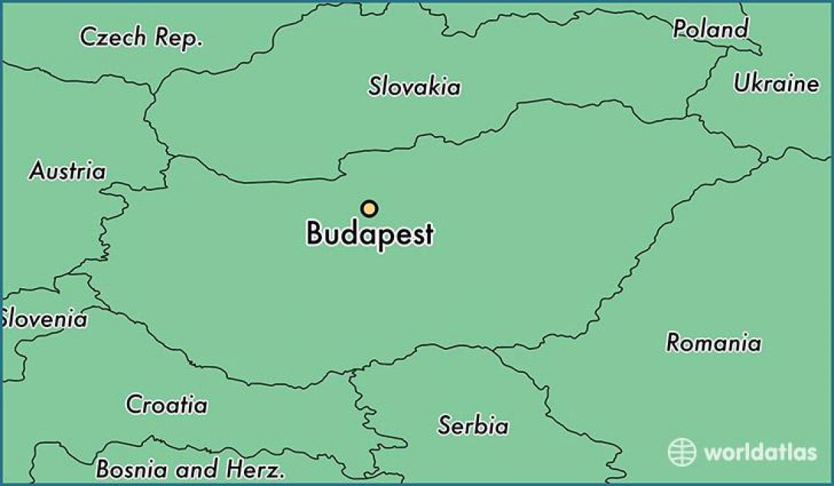 kart over budapest og omkringliggende land