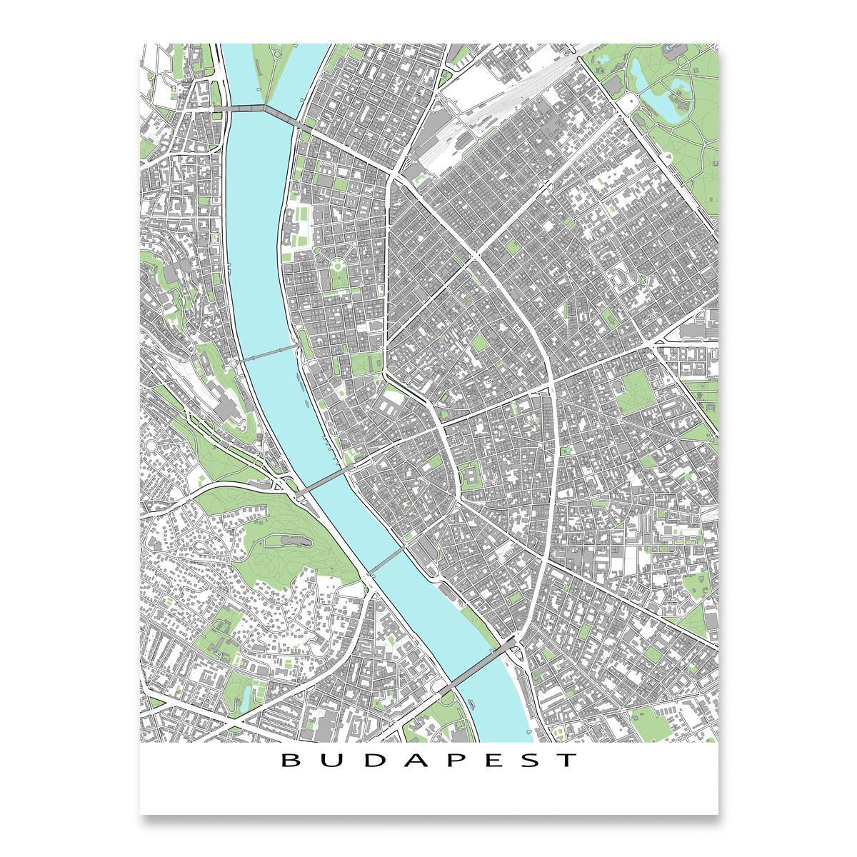 kart over budapest skrive ut kart
