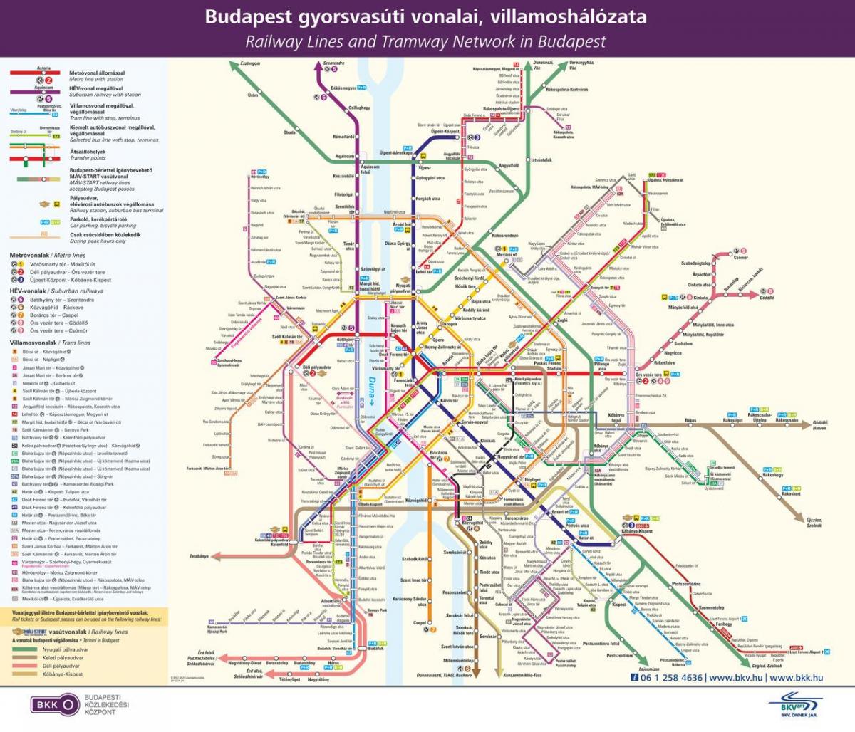 budapest med offentlig transport kart
