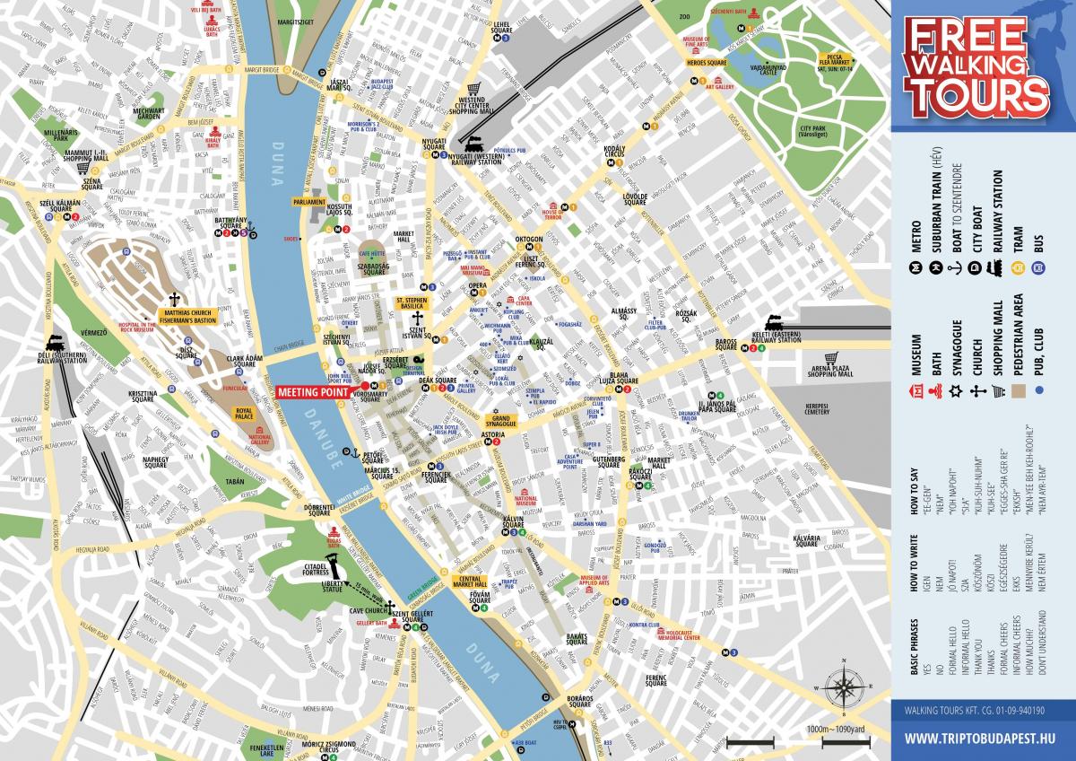 gå-tur i budapest kart