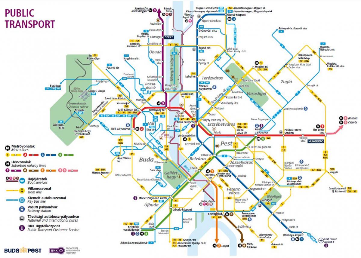 budapest buss linjer kart