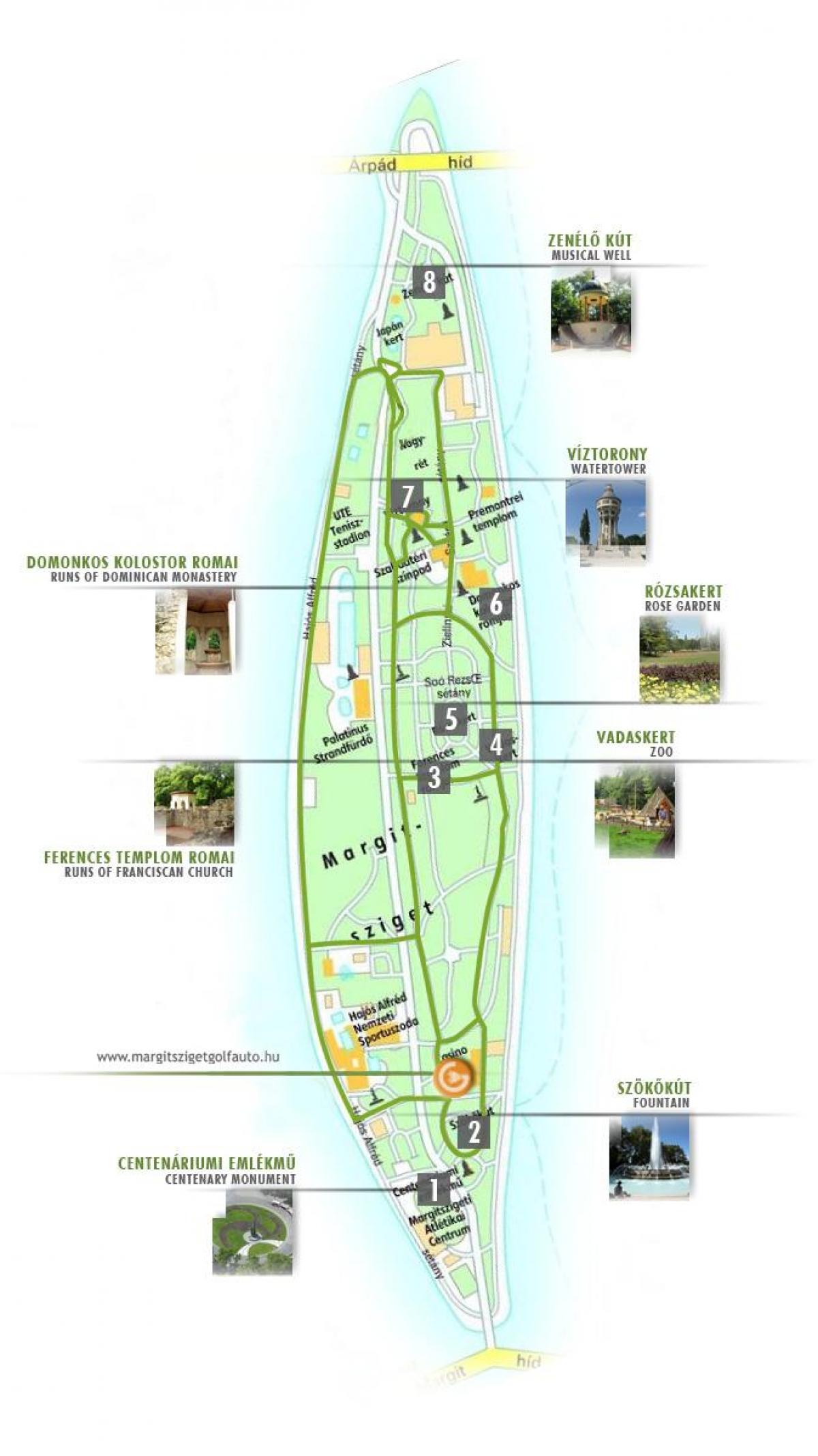 kart over budapest margaret-øya